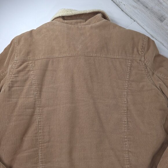 REACTION KENNETH COLE TAN CORDUROY JACKET WOMEN'S SIZE LARGE SNAP BUTTON POCKETS - Picture 8 of 16